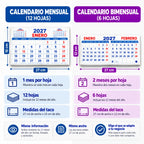 Calendario Tradicional Tamaño 1/8