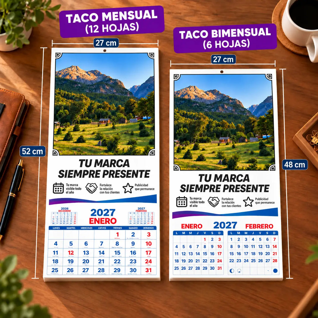 Calendario Tradicional Tamaño 1/8